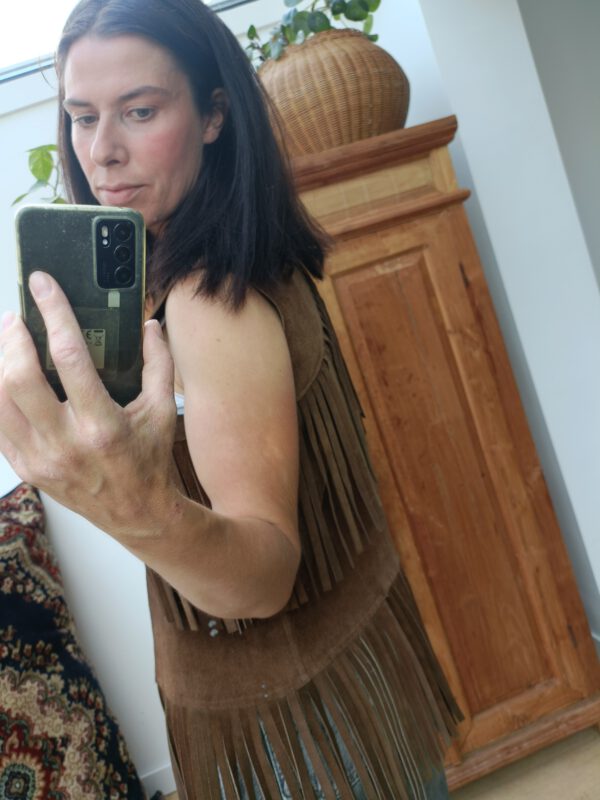Vintage lederen gilet maat M - Image 16