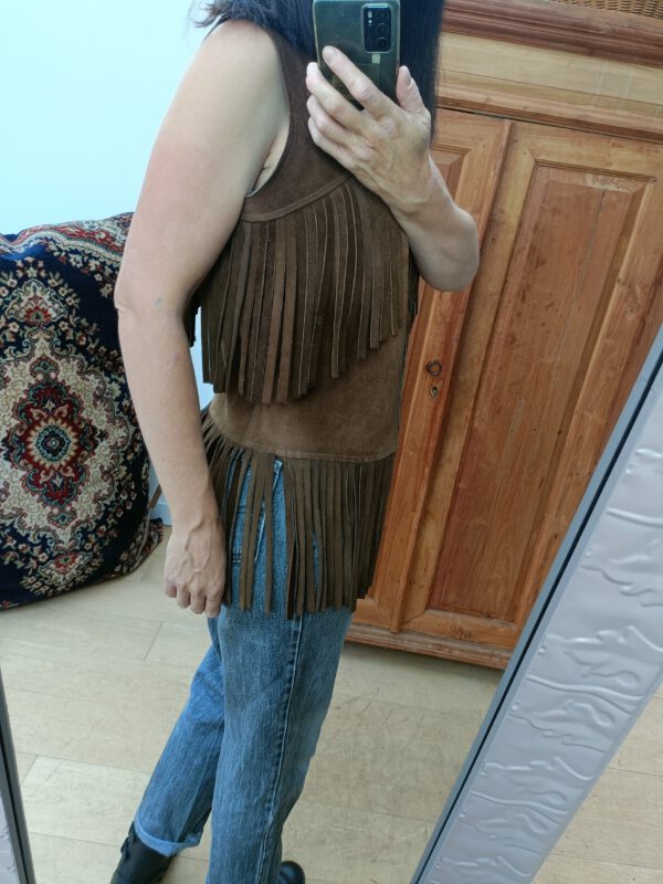 Vintage lederen gilet maat M - Image 15