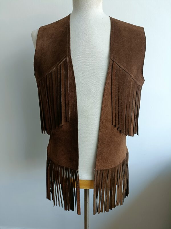 Vintage lederen gilet maat M - Image 8