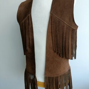Vintage lederen gilet maat M