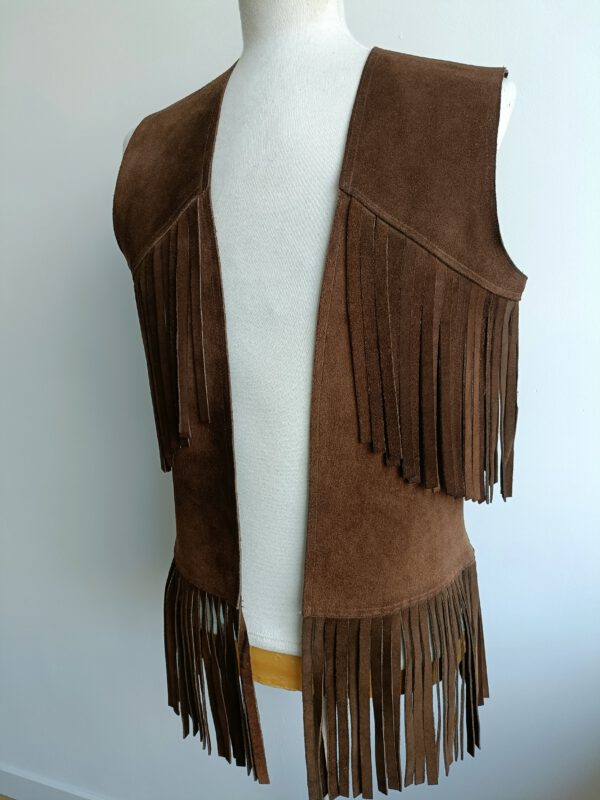 Vintage lederen gilet maat M