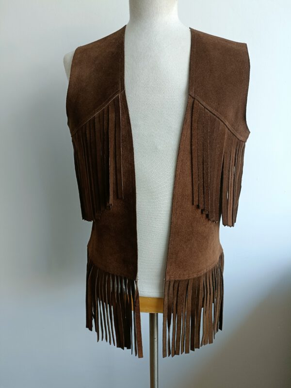 Vintage lederen gilet maat M - Image 3