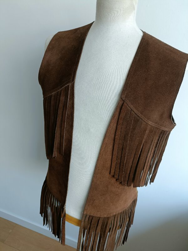 Vintage lederen gilet maat M - Image 22