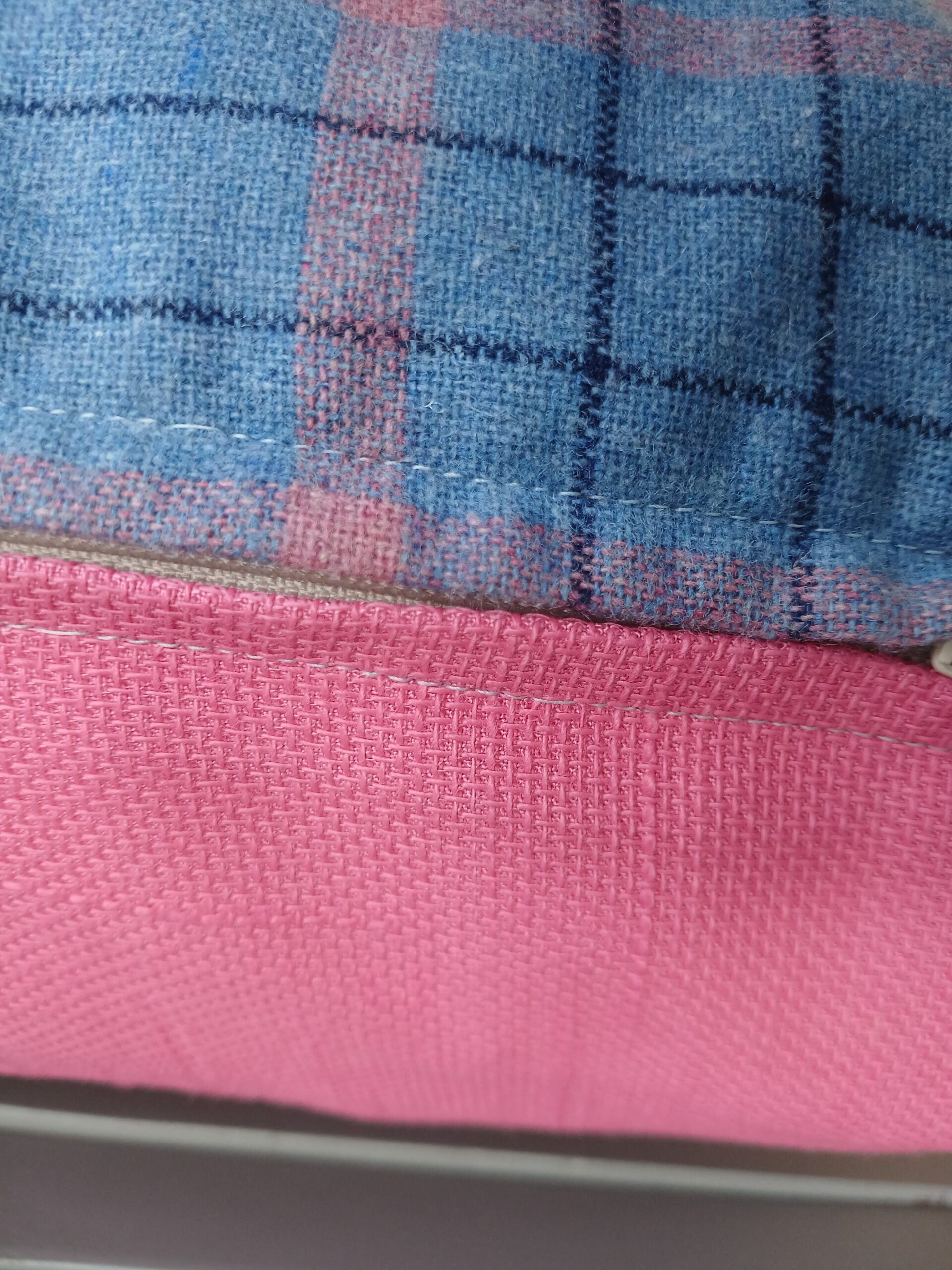 Sierkussen Oldies Amsterdam blauw/roze ruit 40 x 60 cm - Afbeelding 7